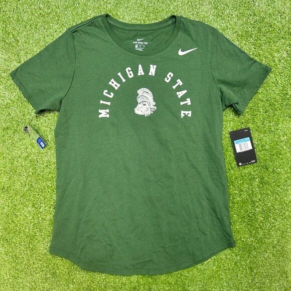 Nike Michigan State Sparty T-Shirt Womens Medium Green Spartans MSU NWT - Picture 1 of 5